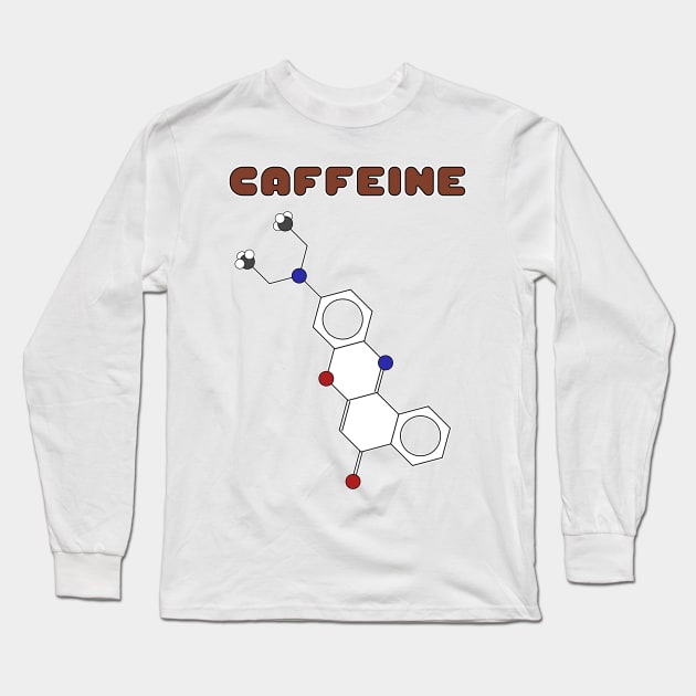 Caffeine Molecule Long Sleeve T-Shirt by SandroAbate